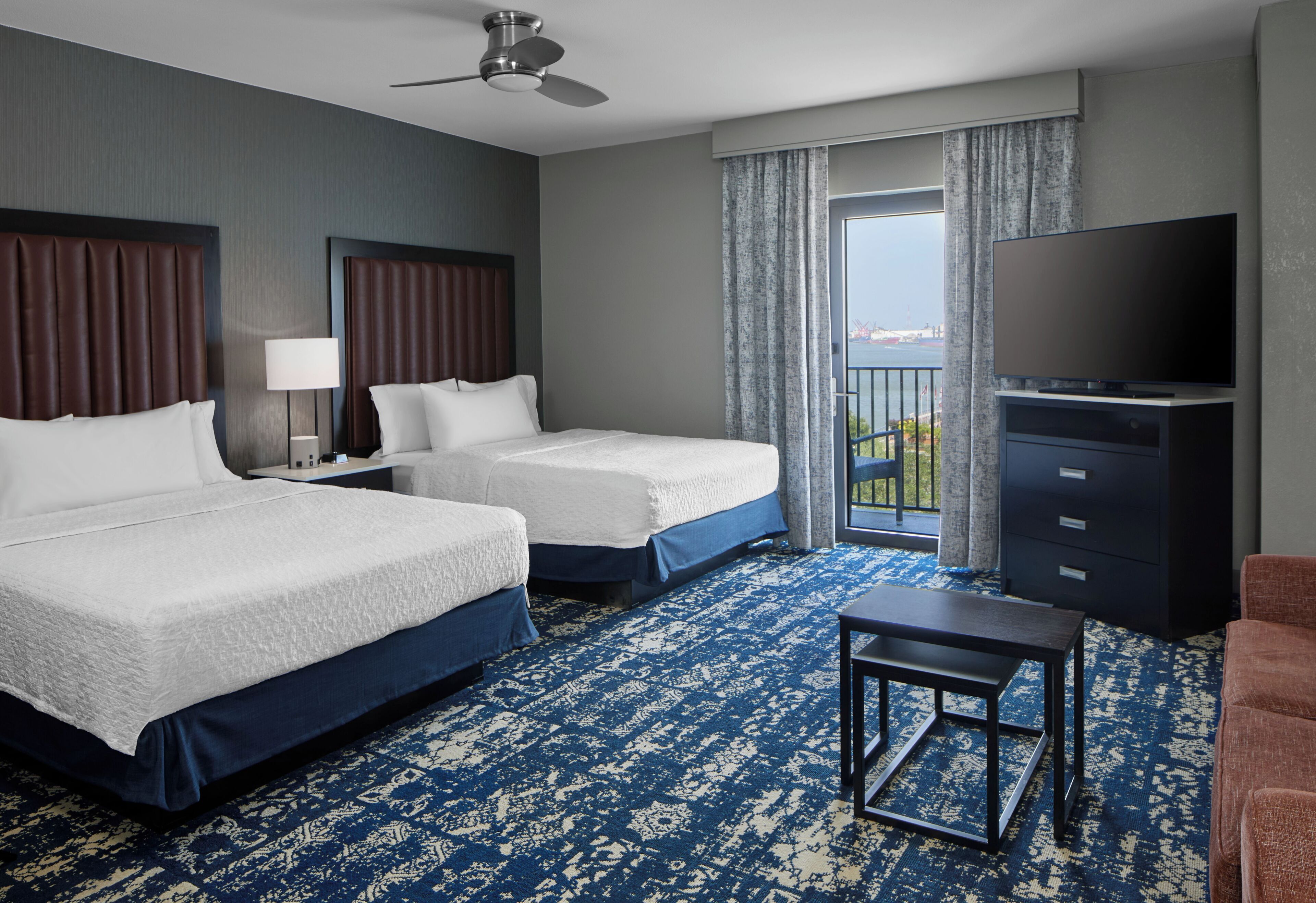 Studio Suite, 2 Queen Beds, Balcony, River View | Premium bedding, desk, laptop workspace, blackout drapes
