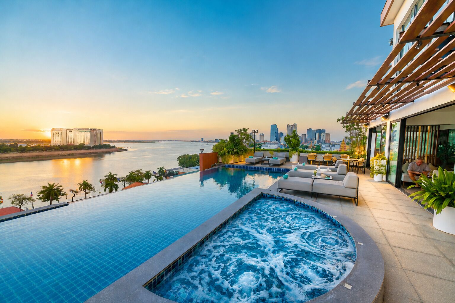 Outdoor pool, open 8:00 AM to 8:00 PM, pool loungers