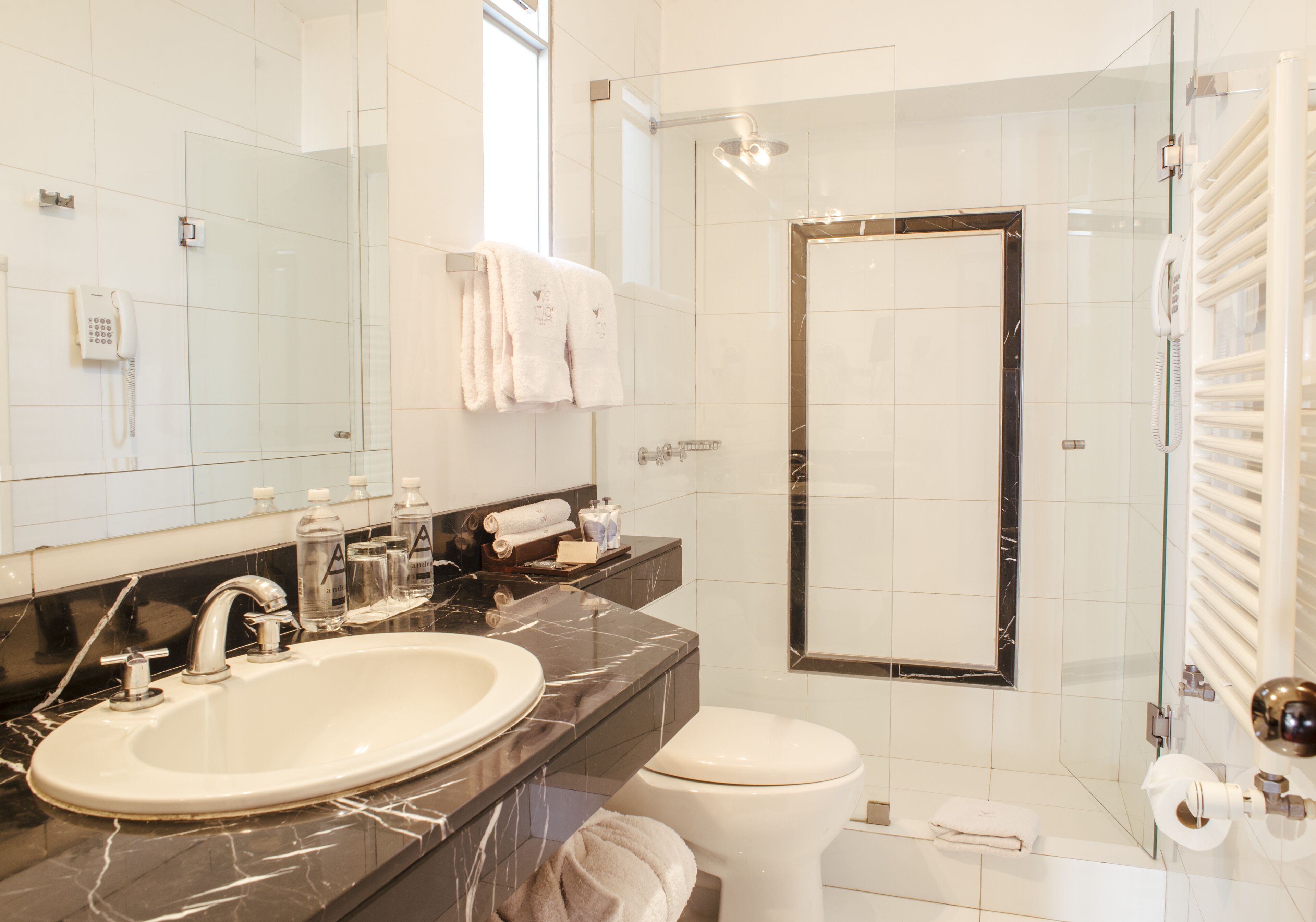 superior room, 2 double beds | bathroom | rainfall showerhead, free toiletries, hair dryer, bathrobes