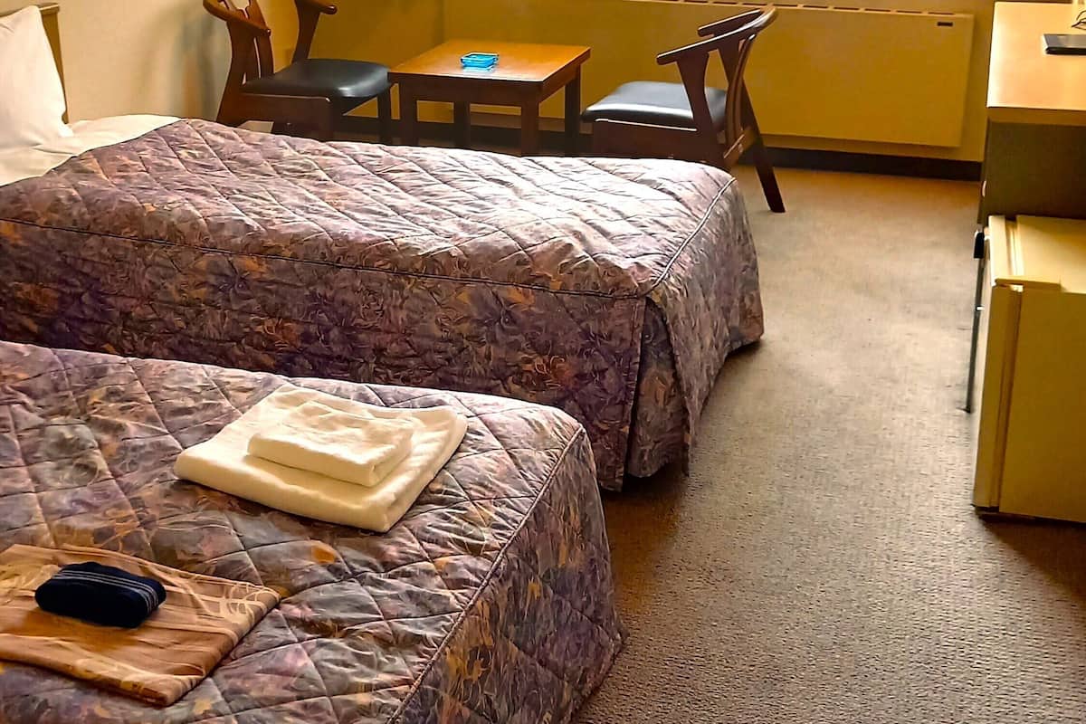 Desk, free WiFi, bed sheets