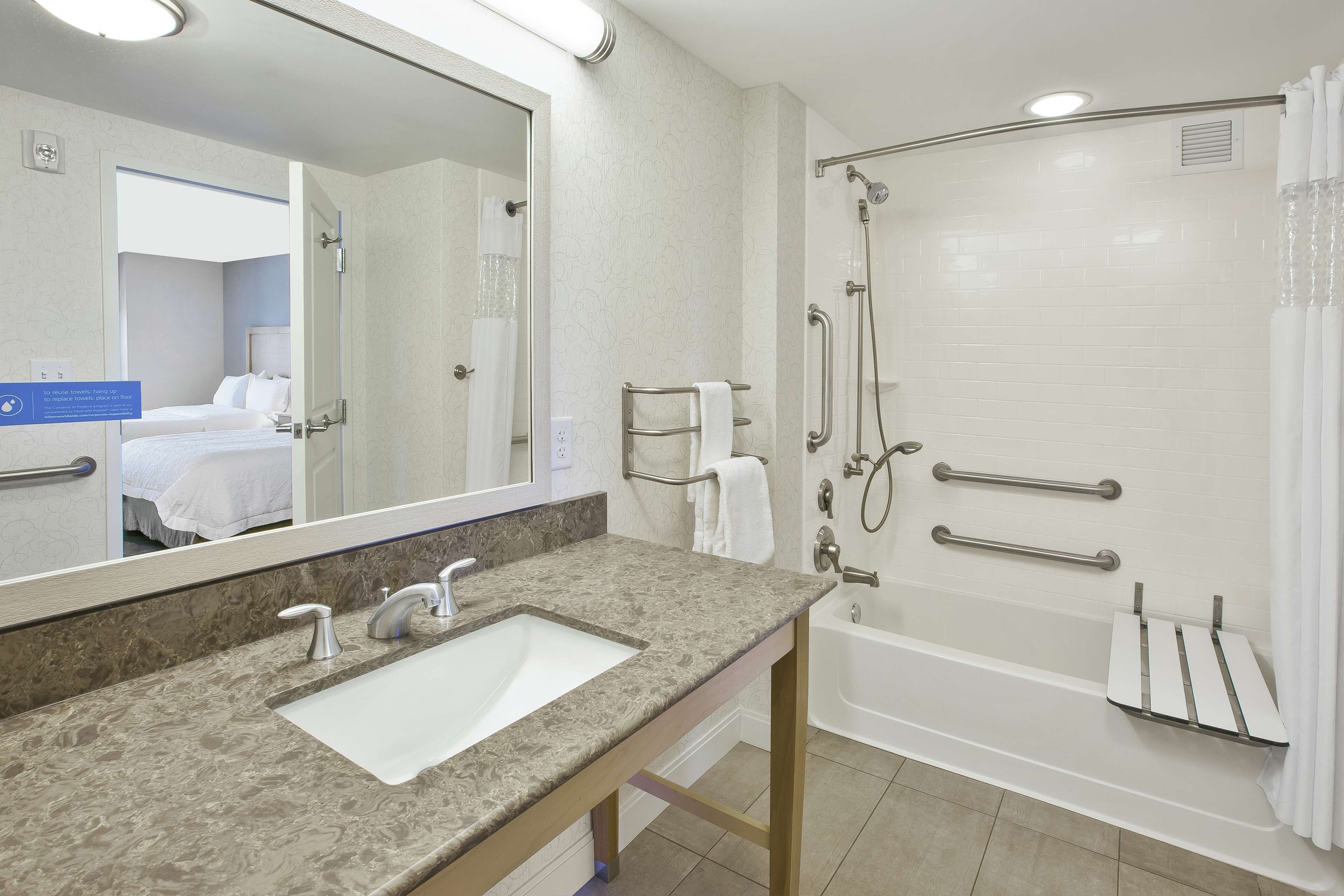 studio, 2 queen beds, accessible, kitchenette, ocean view (mobility and hearing impaired) | bathroom | combined shower/bathtub, designer toiletries