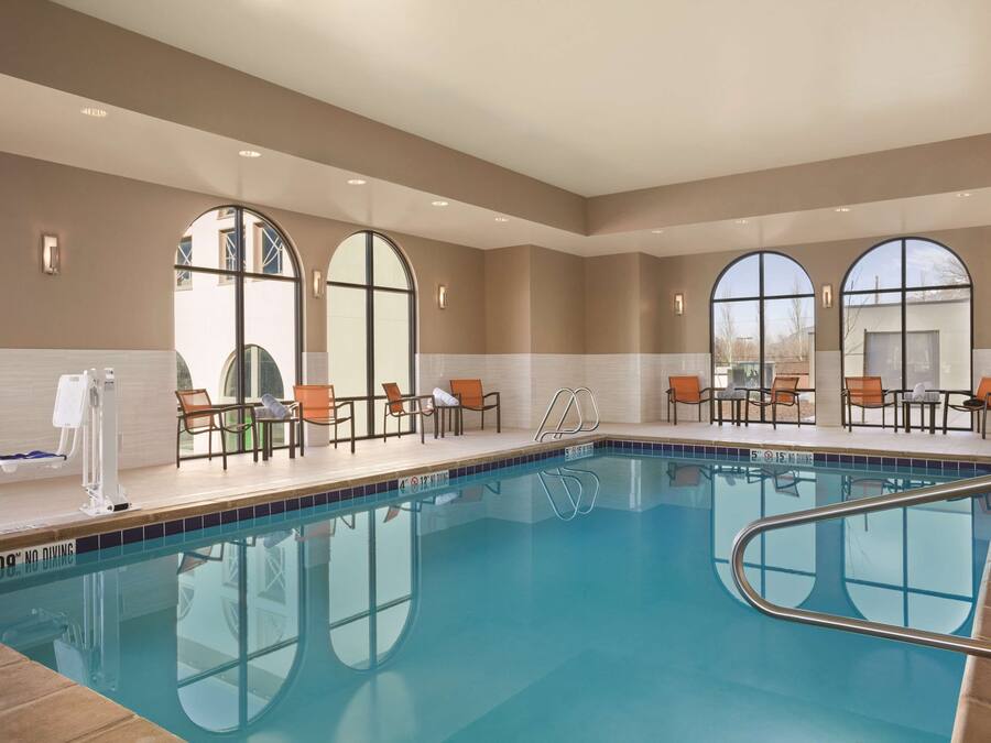 Indoor pool, open 8:00 AM to 11:00 PM, sun loungers