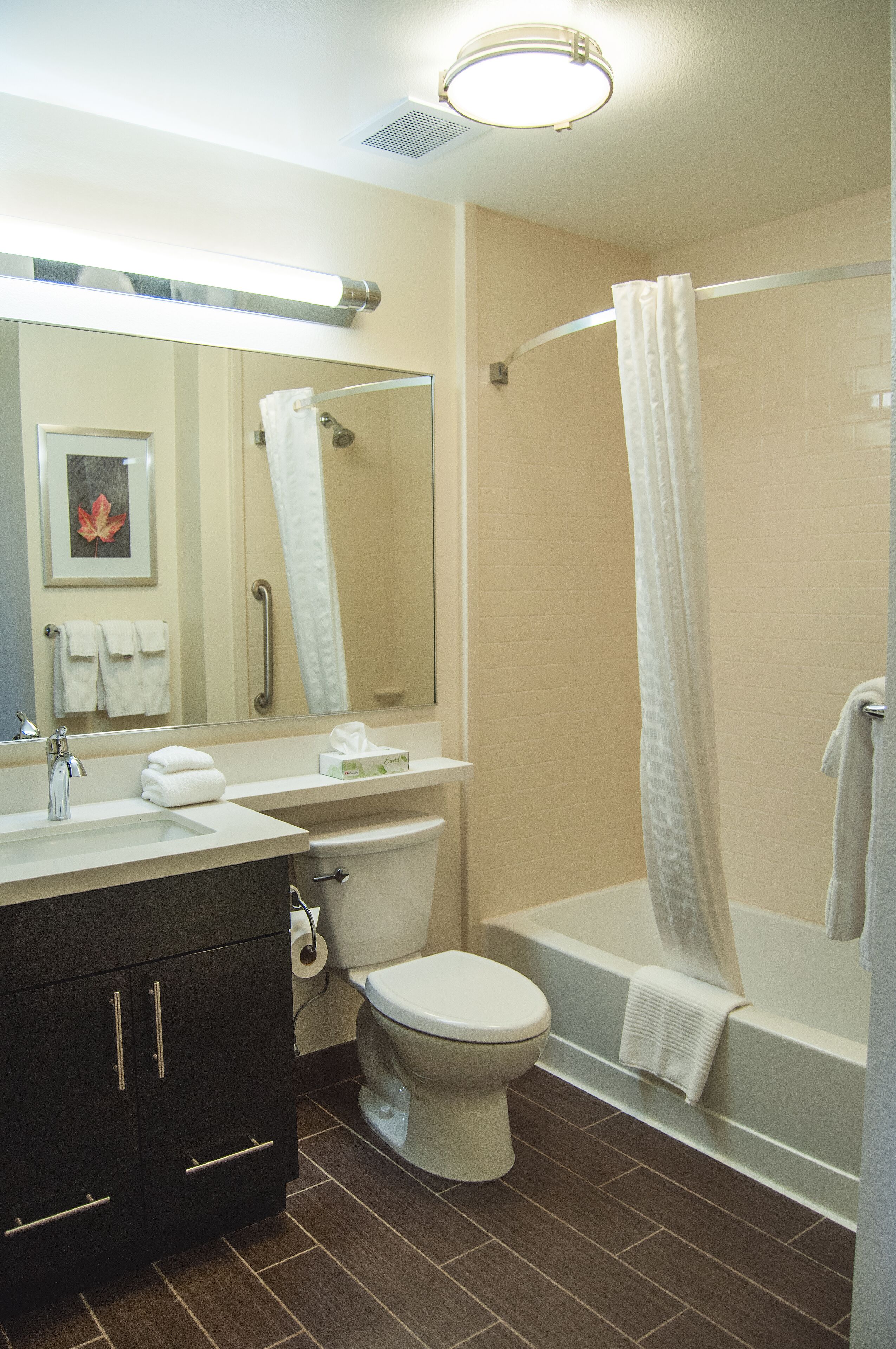studio suite, 2 queen beds | bathroom | free toiletries, hair dryer, towels, soap