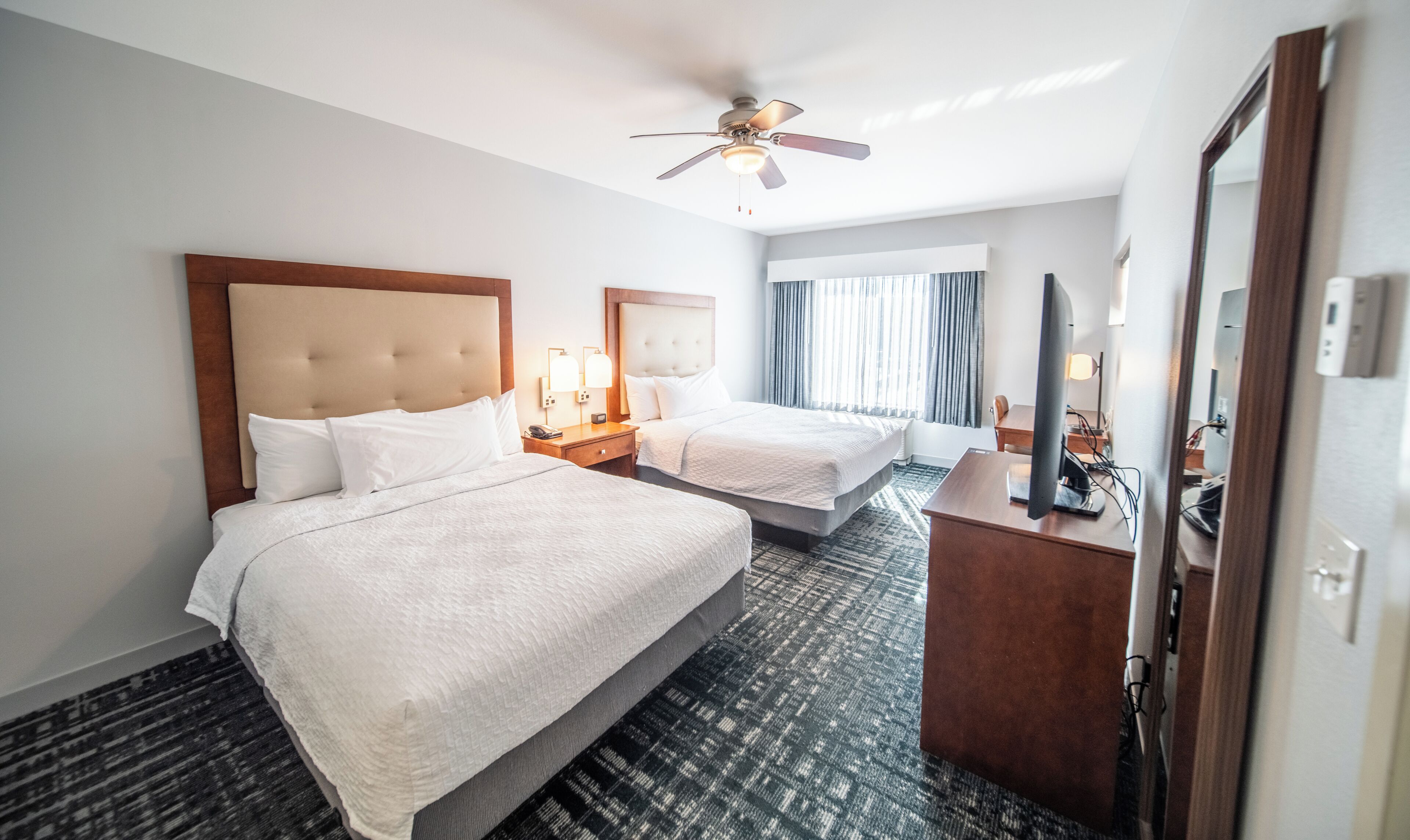 Hypo-allergenic bedding available, desk, blackout drapes, soundproofing