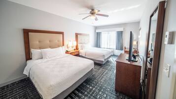 Hypo-allergenic bedding available, desk, blackout drapes, soundproofing