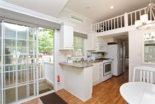 Cottage, 1 Bedroom (Loft, Linens Available) | Private kitchen | Fridge, toaster - Moody Beach RV Campground (Wells)