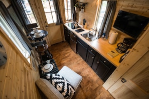 House, 1 Bedroom (No Pets, Tiny House, Linens Included) | Private kitchenette | Coffee/tea maker, dining tables - Mt Hood Village RV Resort (Welches)