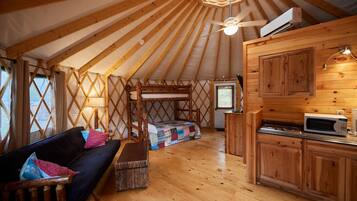 Studio, Multiple Beds, Non Smoking (Yurt, Linens Not Included, No Pets) | Private kitchen | Full-sized fridge, oven, stovetop, toaster