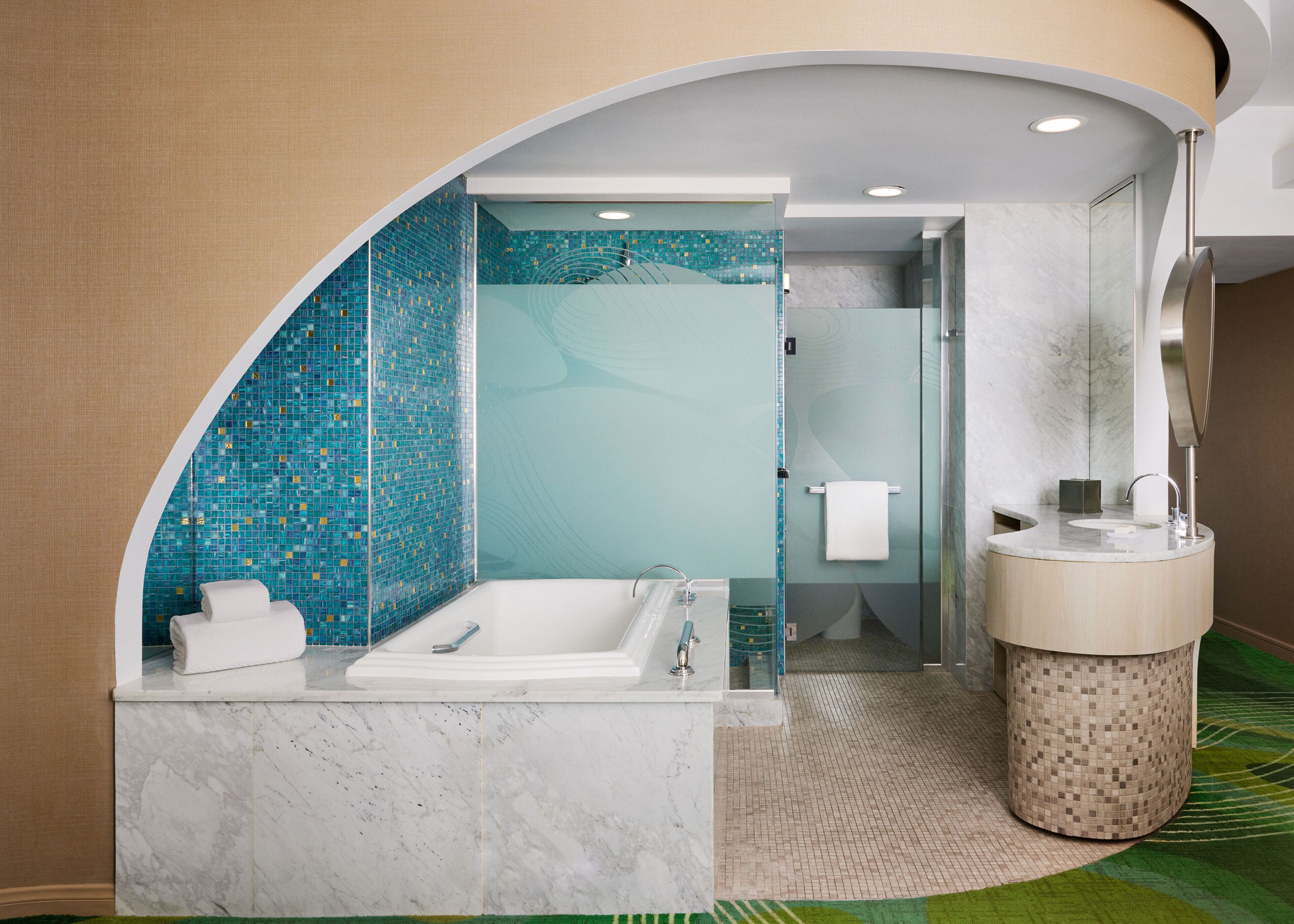 premier room, 1 king bed | bathroom | free toiletries, hair dryer, towels, soap