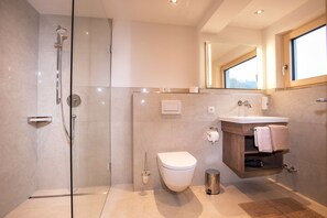 Een douche, gratis toiletartikelen, een haardroger, handdoeken