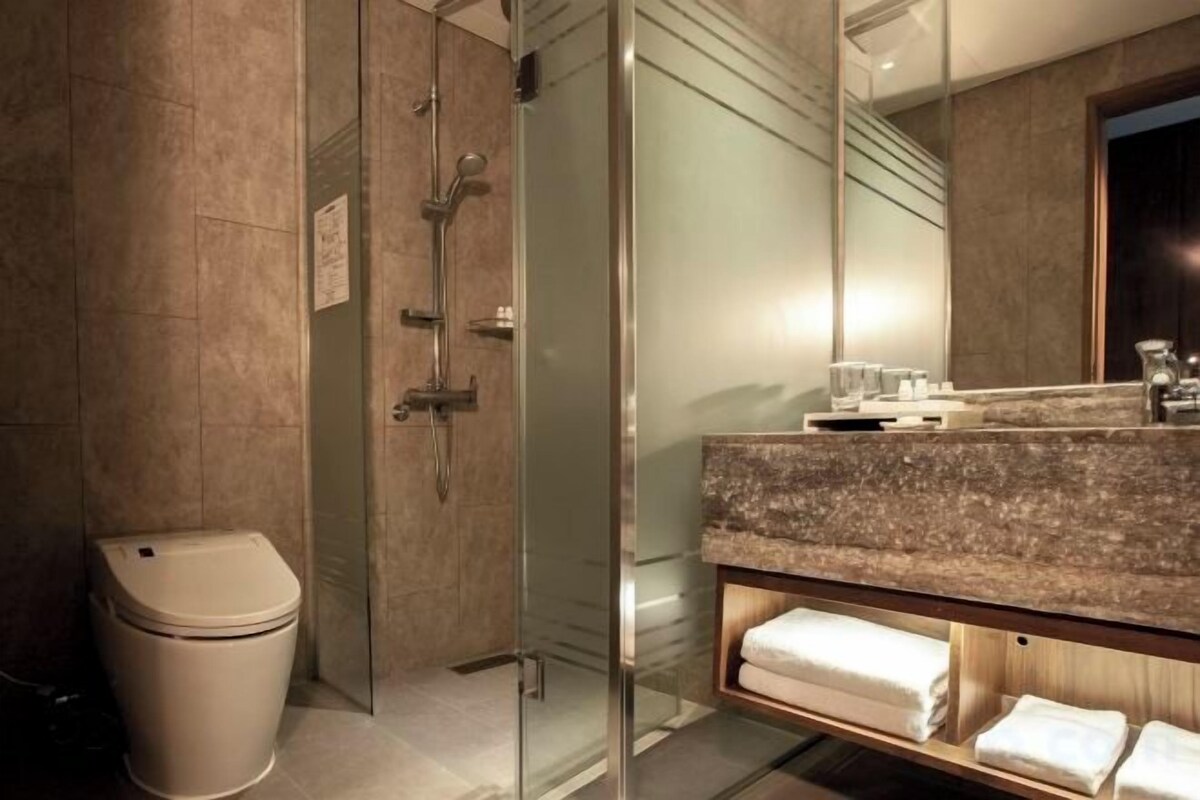 Artículos de tocador gratuitos, secador de pelo, pantuflas, bidet