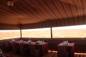 Outdoor banquet area