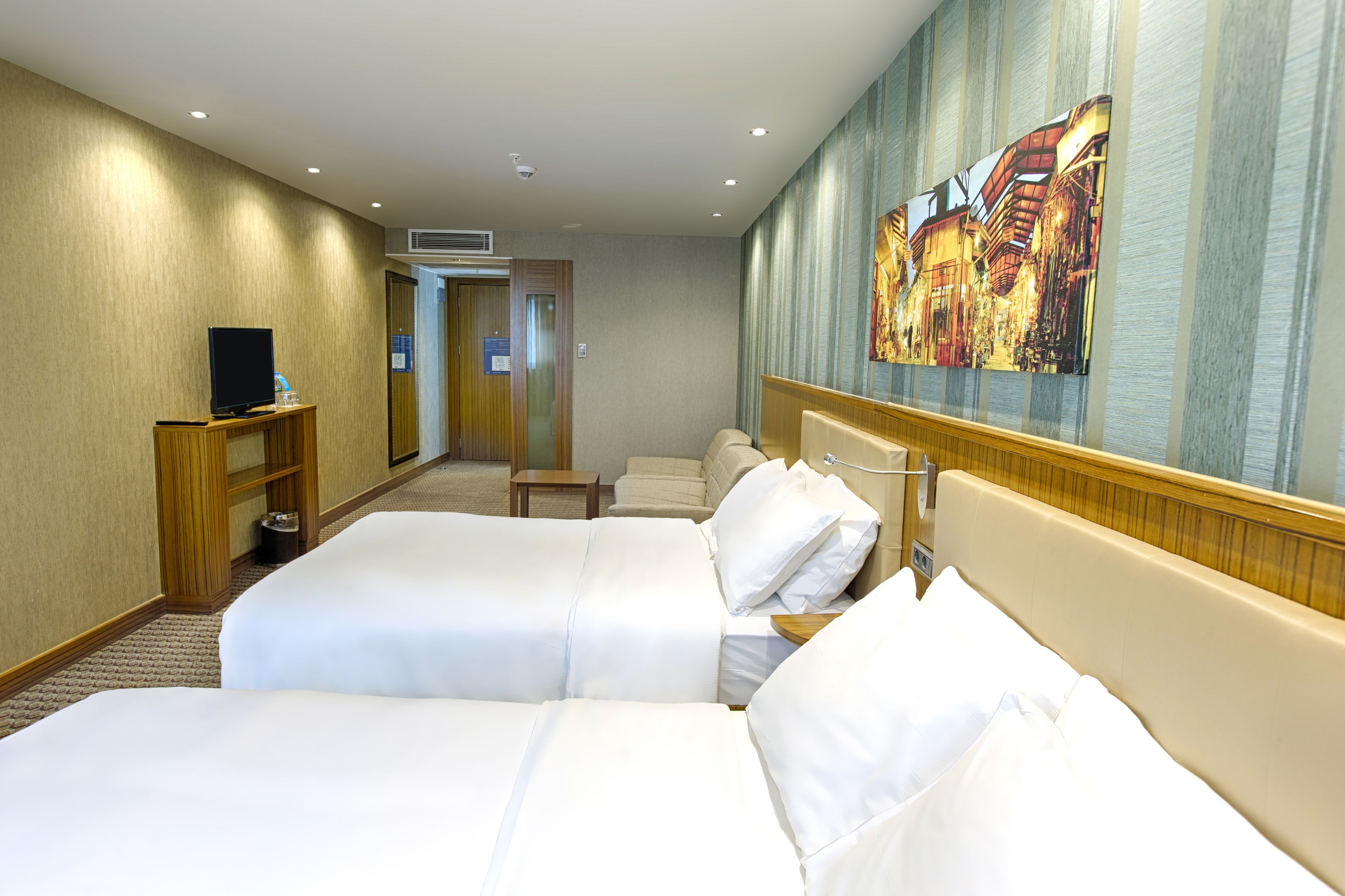 twin room, refrigerator | in-room safe, desk, soundproofing, iron/ironing board