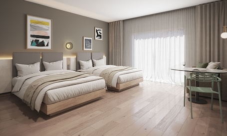 Room, 2 Queen Beds | Premium bedding, down comforters, in-room safe, individually decorated. Hilton Garden Inn Tijuana Airport