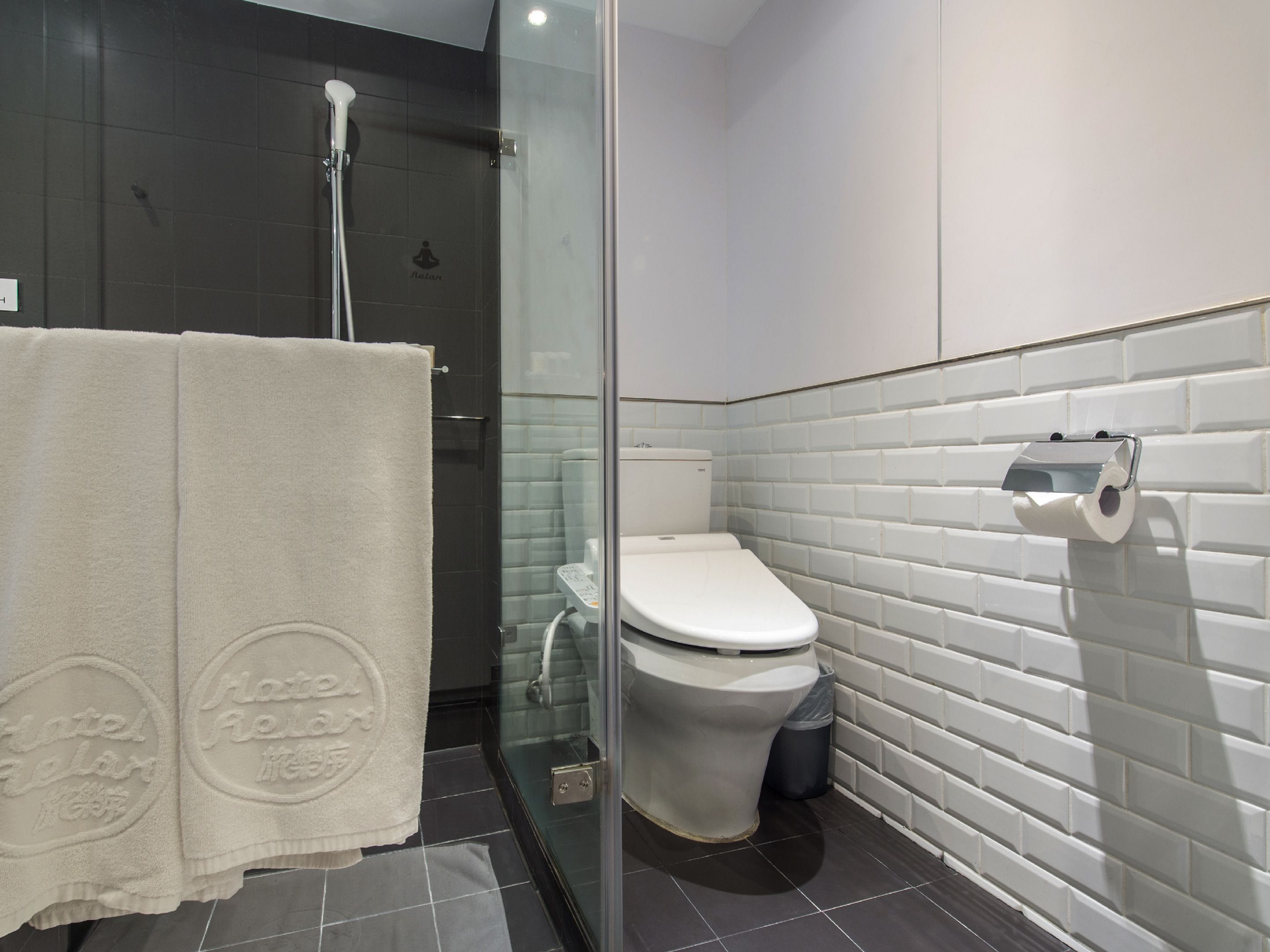 shower, rainfall showerhead, hair dryer, electronic bidet