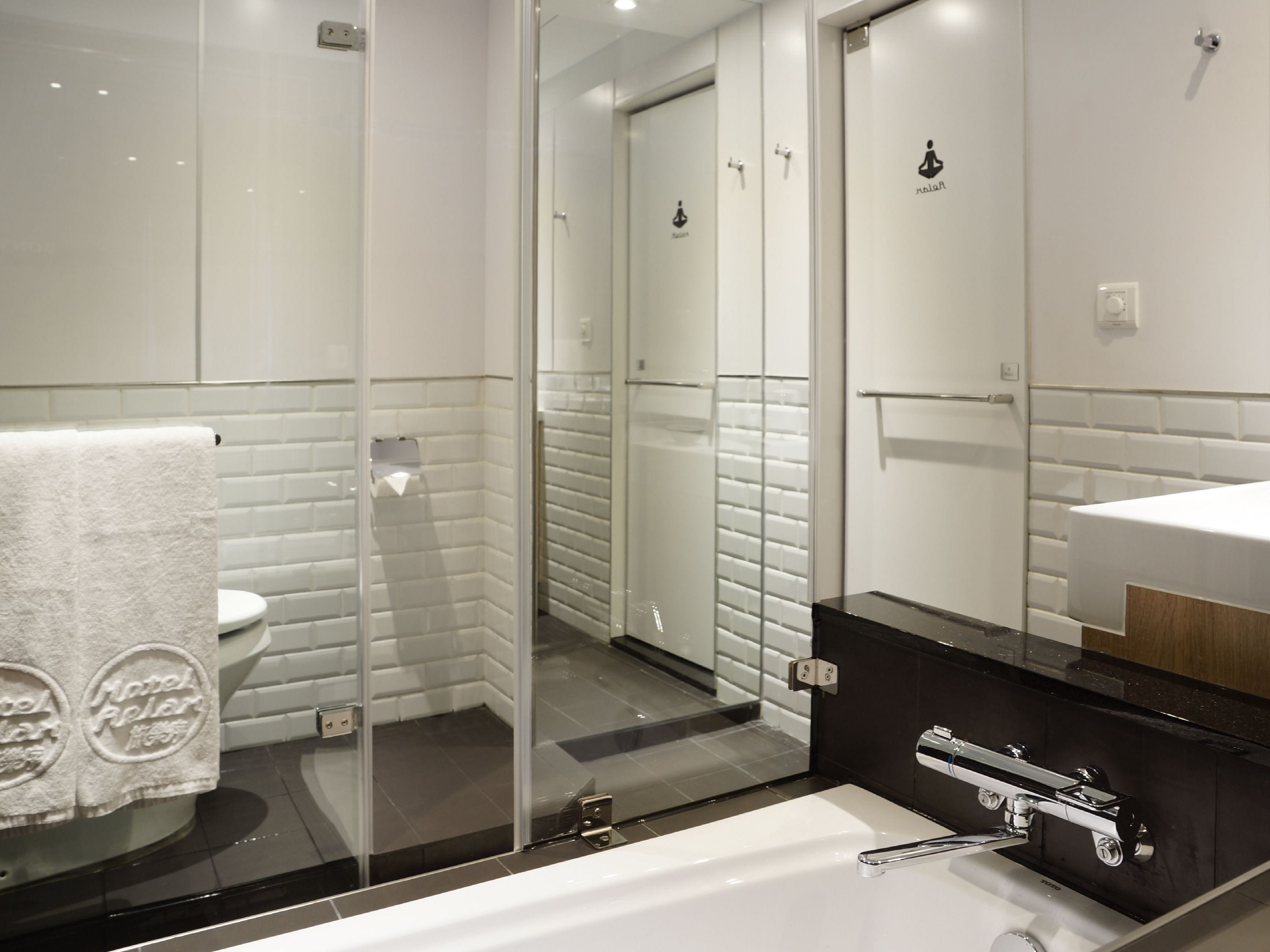 shower, rainfall showerhead, hair dryer, electronic bidet