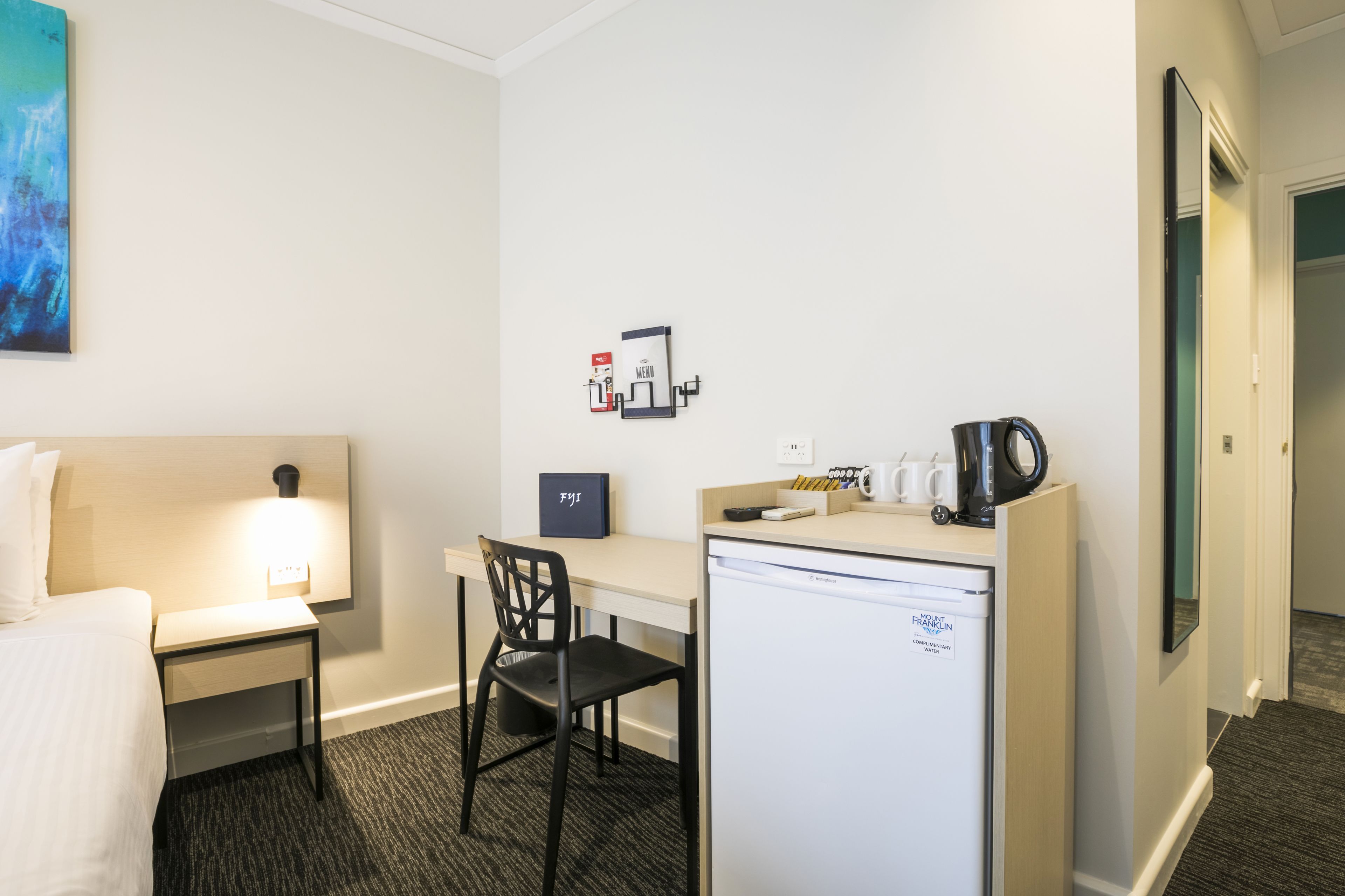 desk, iron/ironing board, free wifi, bed sheets