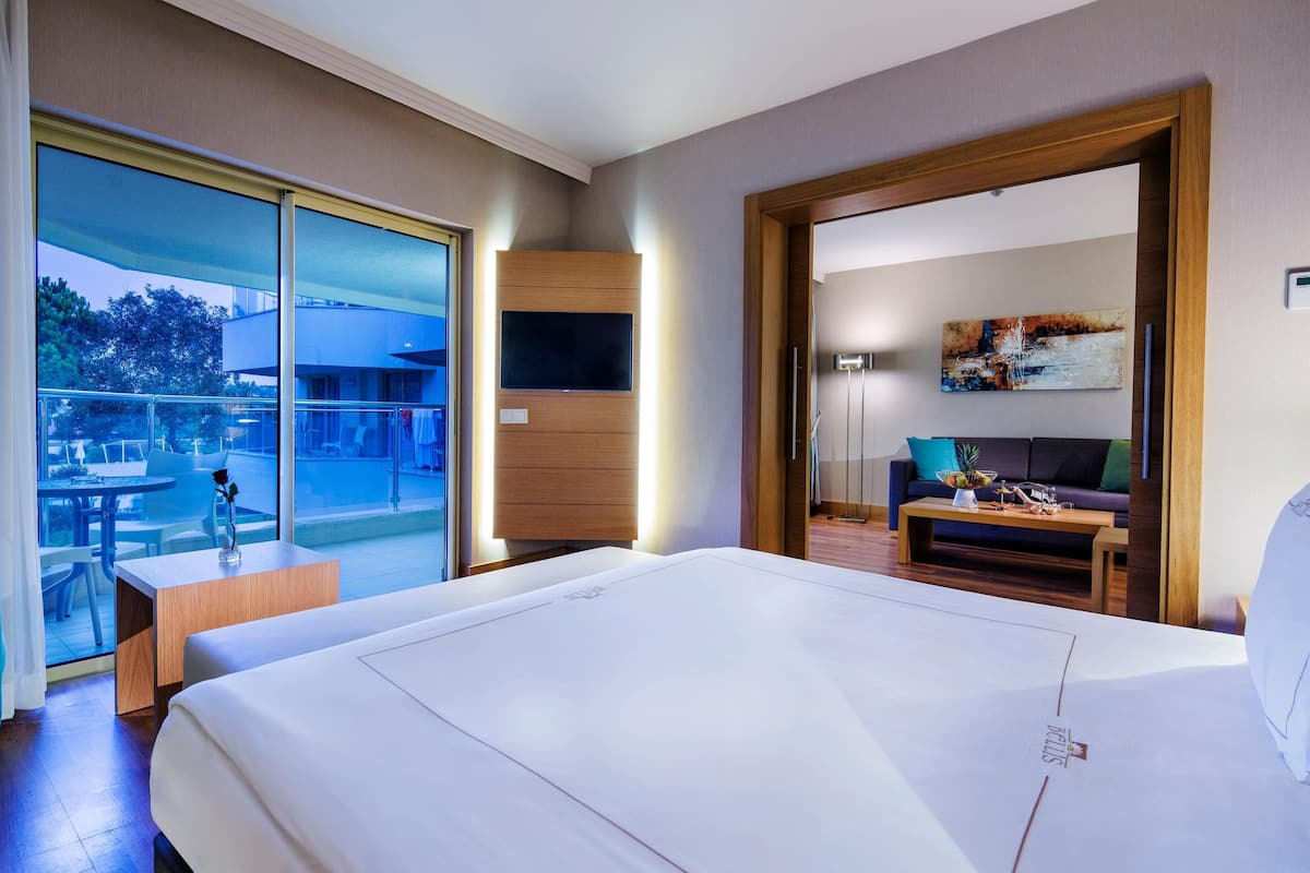 Free minibar, in-room safe, soundproofing, free cots/infant beds