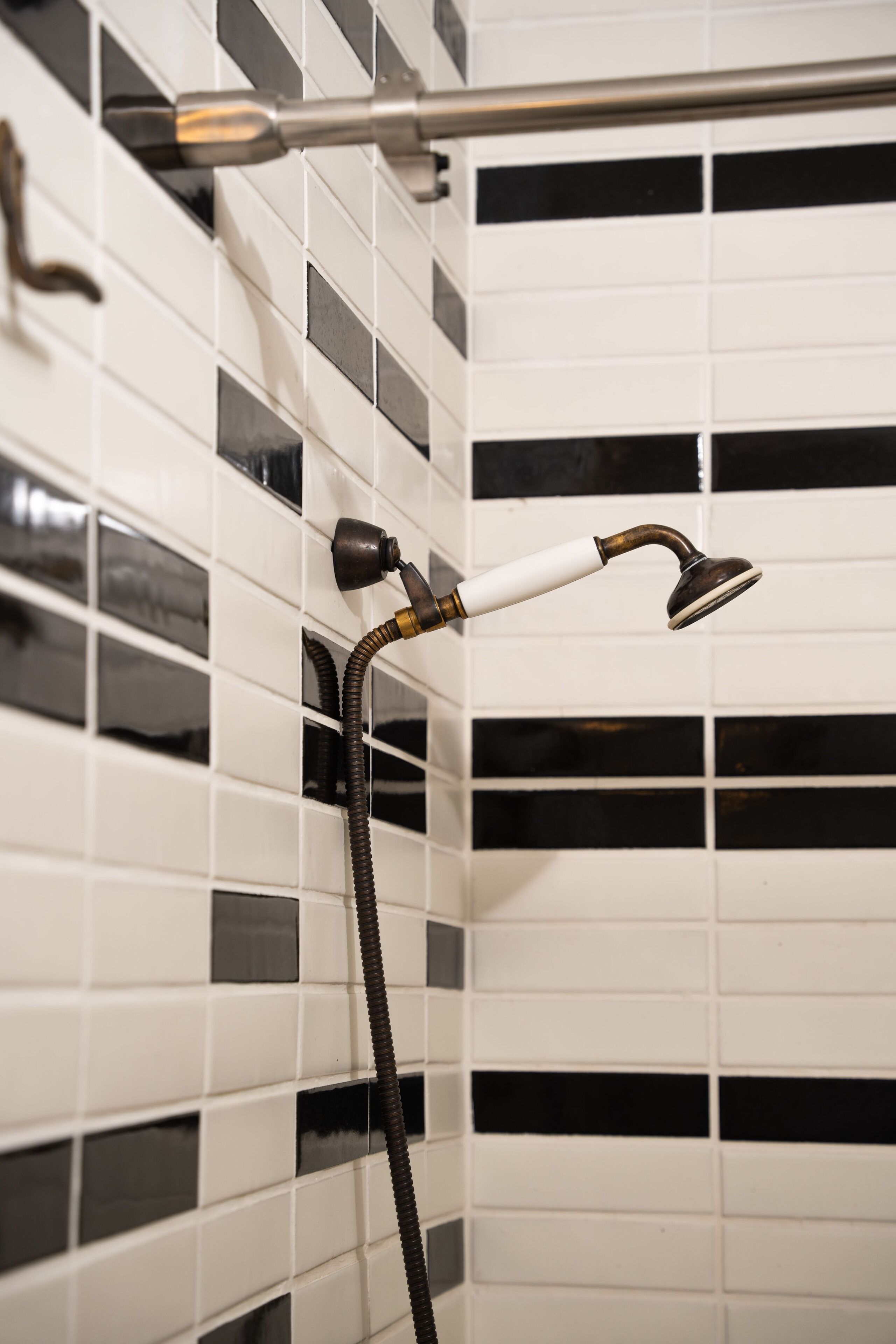 family room | bathroom | shower, designer toiletries, hair dryer, bathrobes