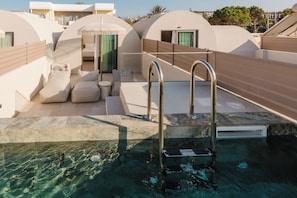 Indoor pool, seasonal outdoor pool, pool umbrellas, sun loungers - Evexia Boutique Hotel & Spa - Adults Only (Chania)