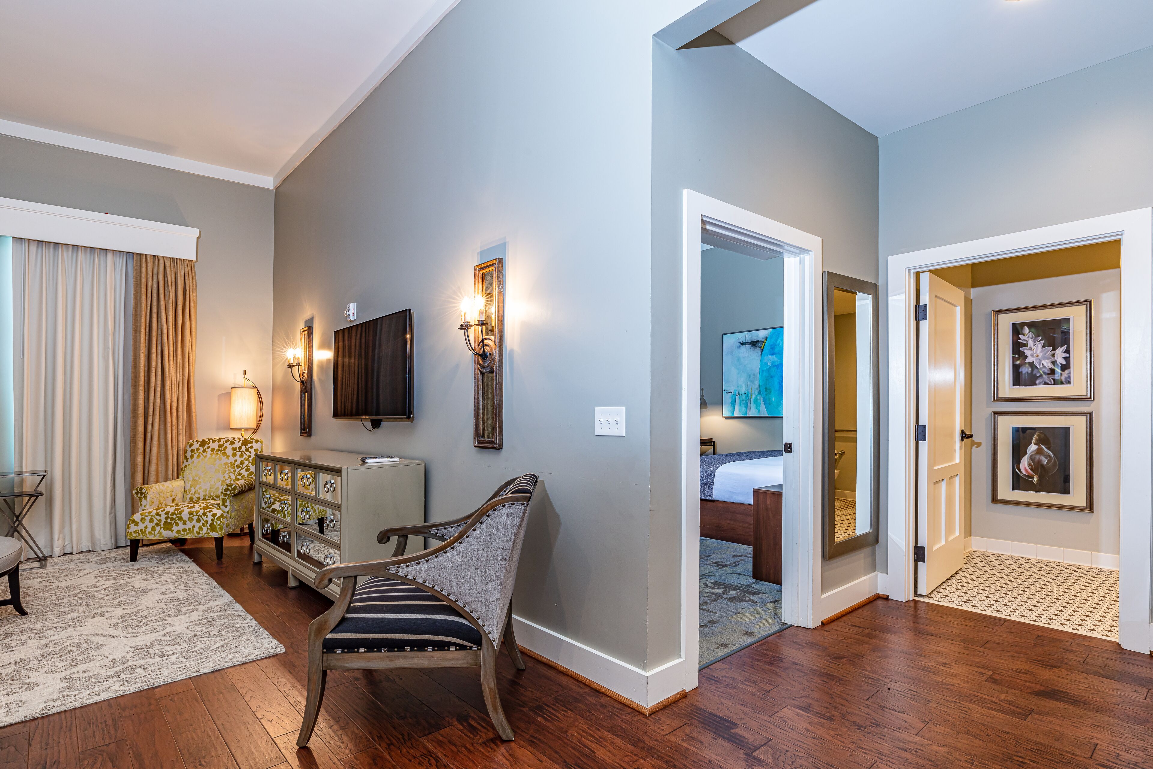 suite | pillow-top beds, desk, blackout curtains, iron/ironing board