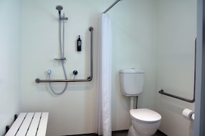 Habitación, 2 camas individuales (Budget) | Baño | Ducha, artículos de higiene personal ecológicos y secador de pelo