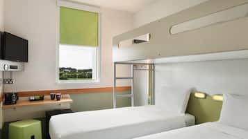 Desk, blackout drapes, iron/ironing board, free WiFi