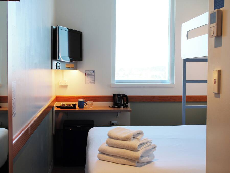 Desk, blackout curtains, iron/ironing board, free WiFi