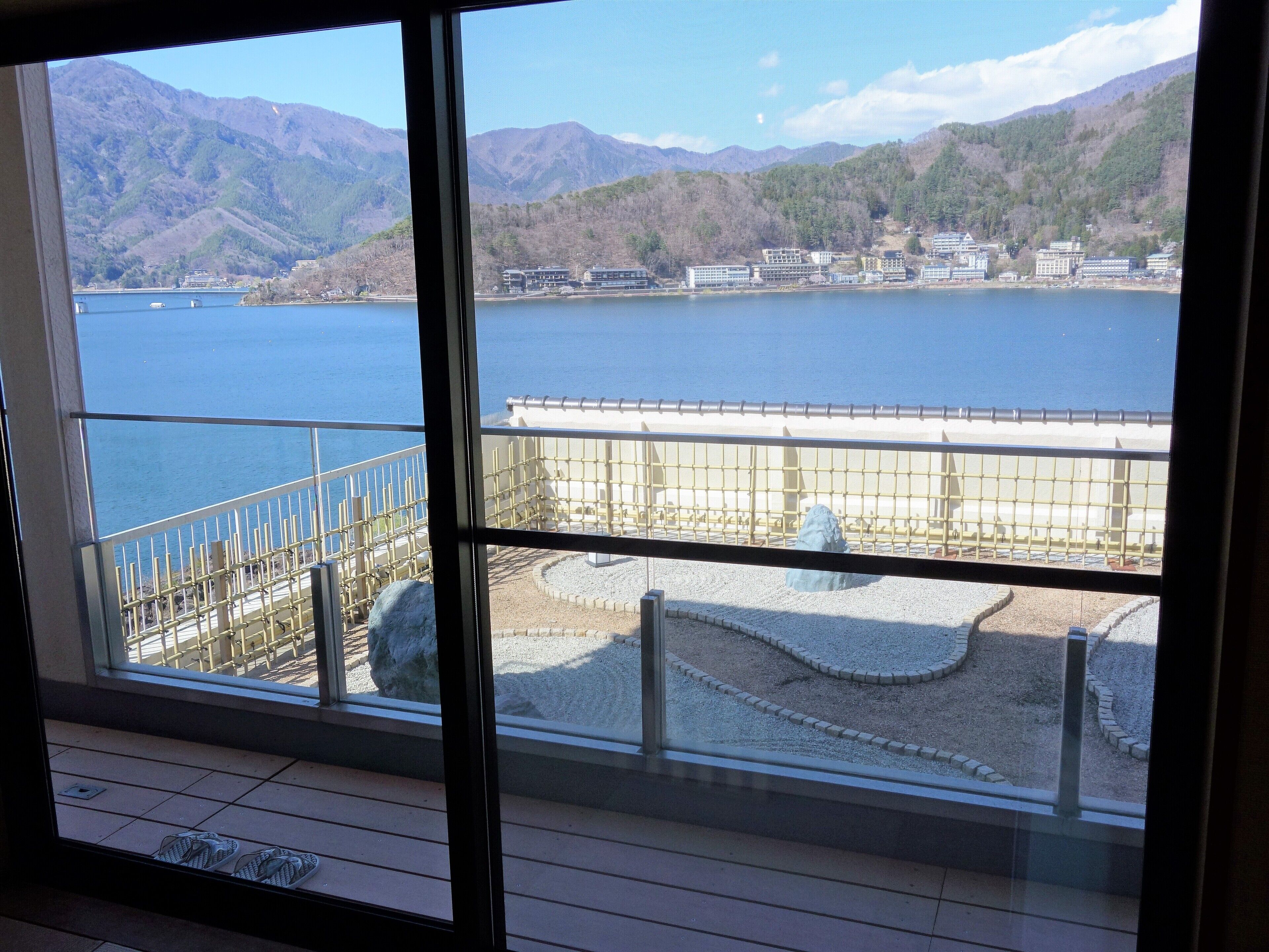 modern japanese style room with open-air bath, lake view -rin- | view from room