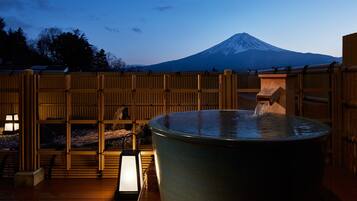 Japanese-Style Room with Open Air Bath, Mountain View 60meter (Type J) | Bathroom amenities | Separate bathtub and shower, free toiletries, hair dryer, slippers