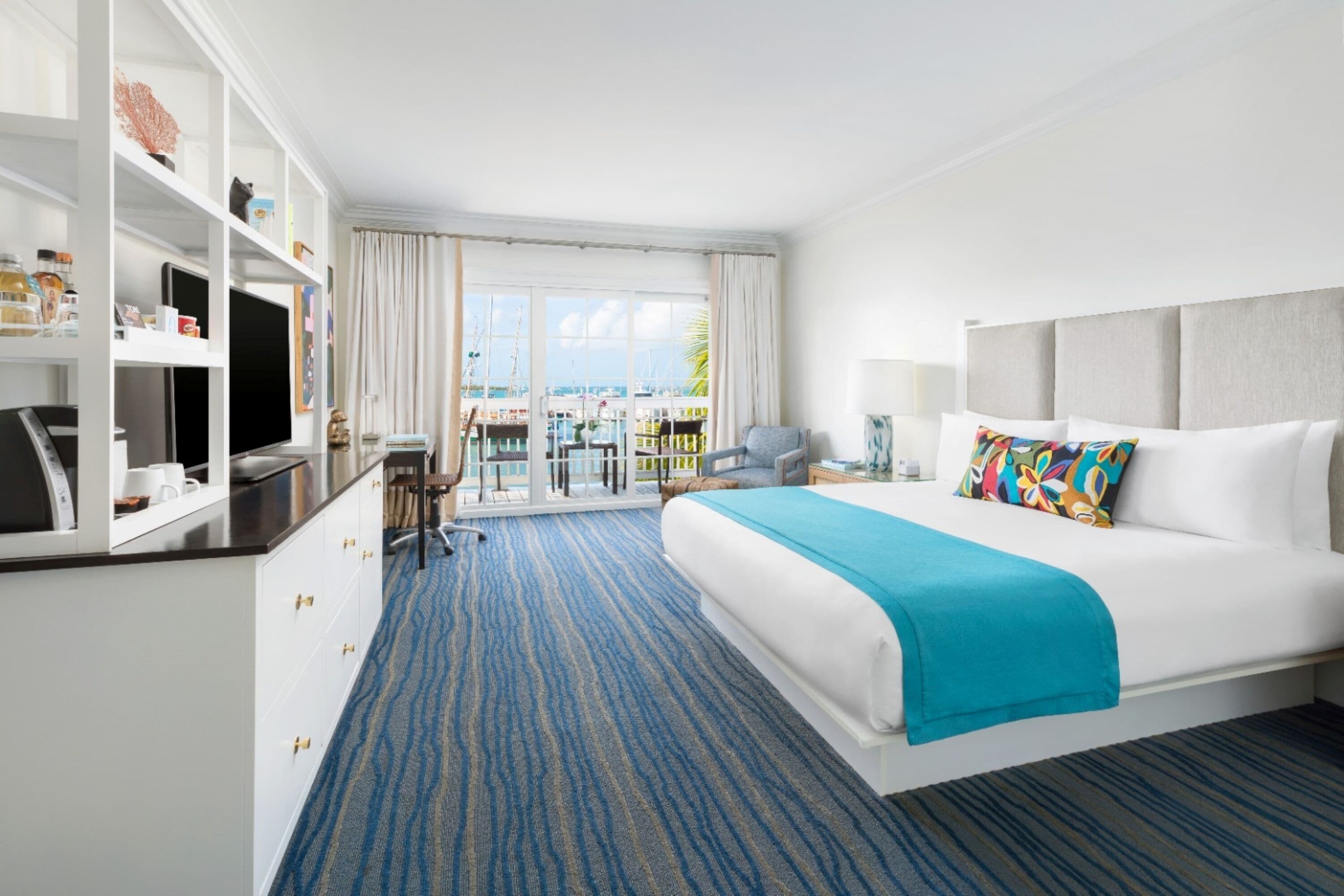 Harbor View King with Balcony | Premium bedding, minibar, in-room safe, desk