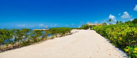 Private beach, sun loungers