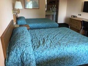 Desk, free WiFi, bed sheets