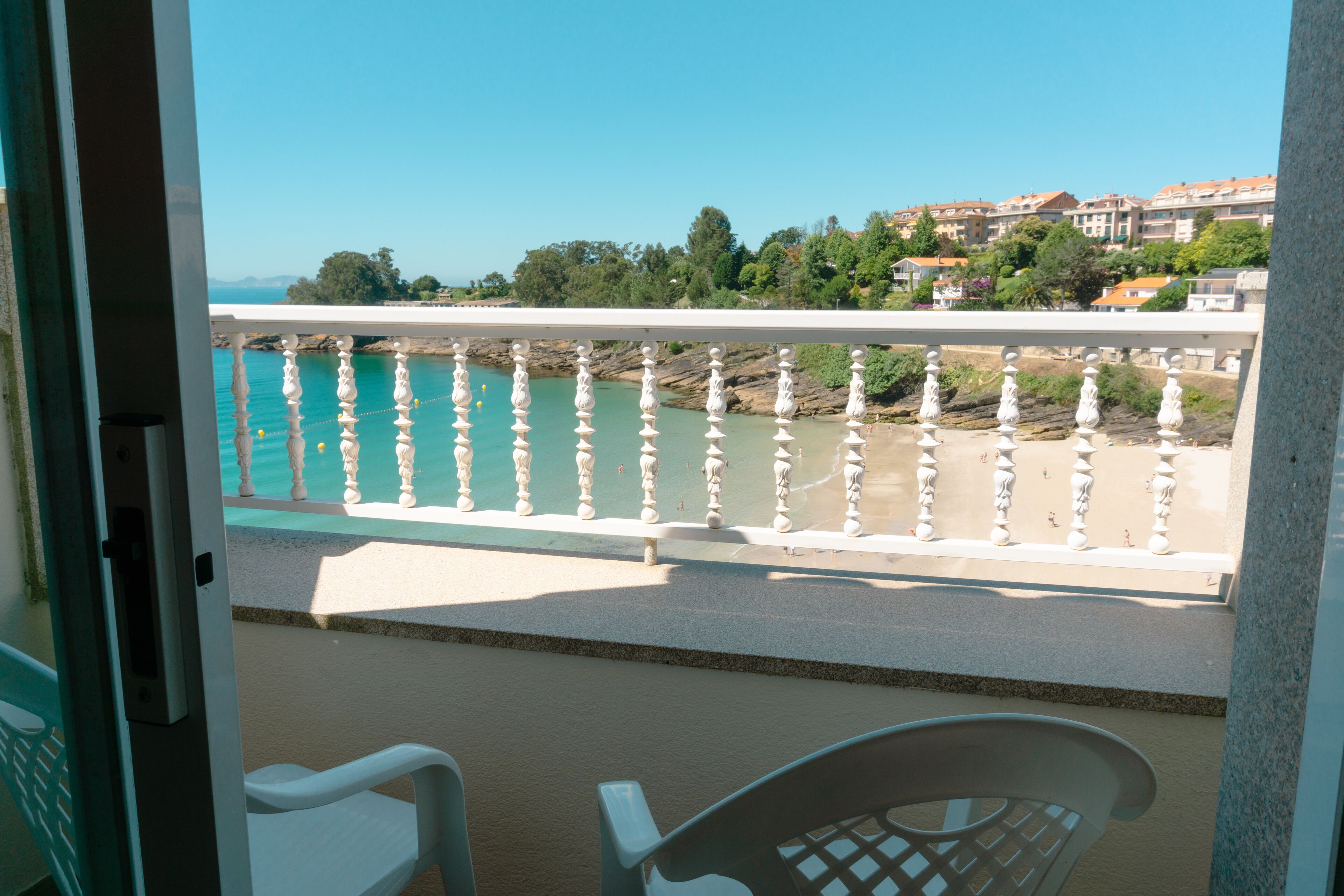 Eenpersoonskamer, uitzicht op zee | Uitzicht op strand/zee