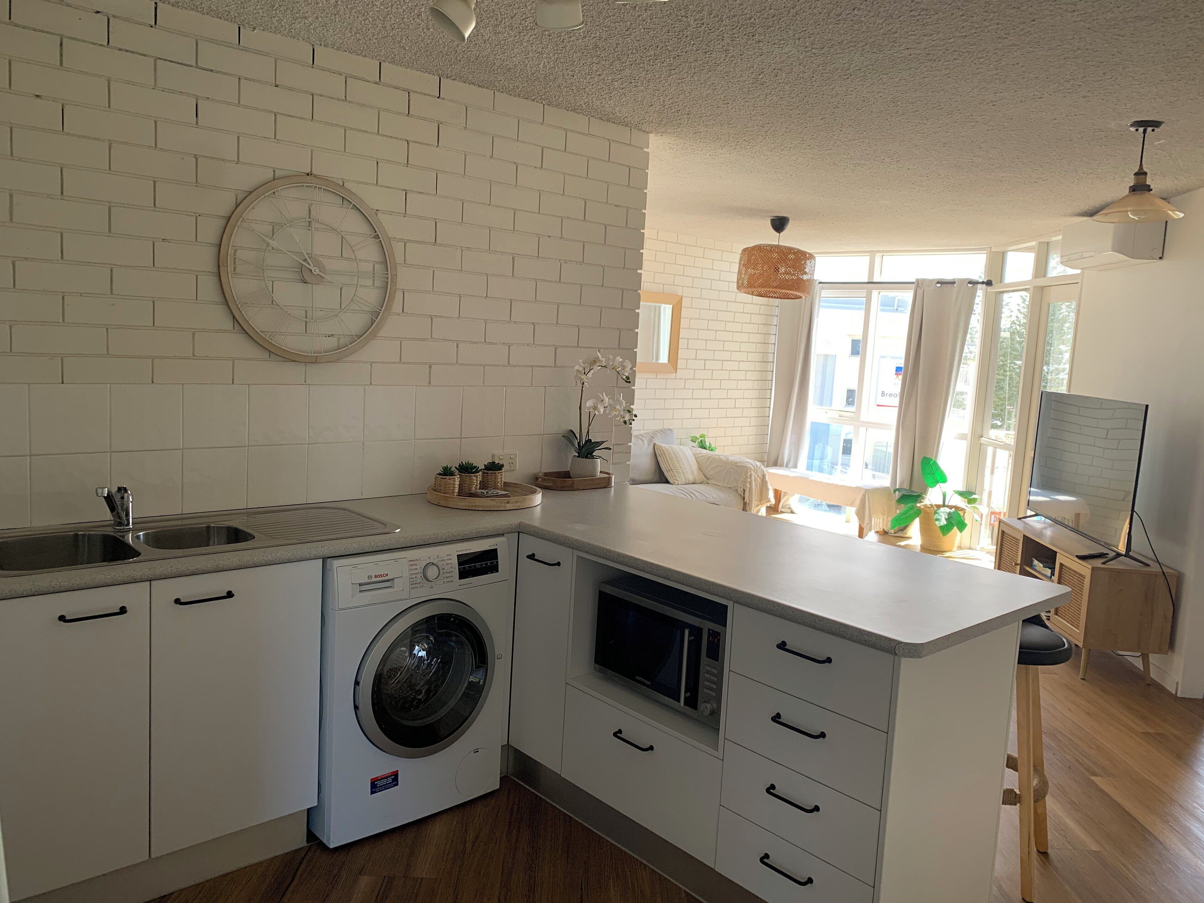 2 Bedroom Apartment | Private kitchen | Fridge, microwave, oven, stovetop