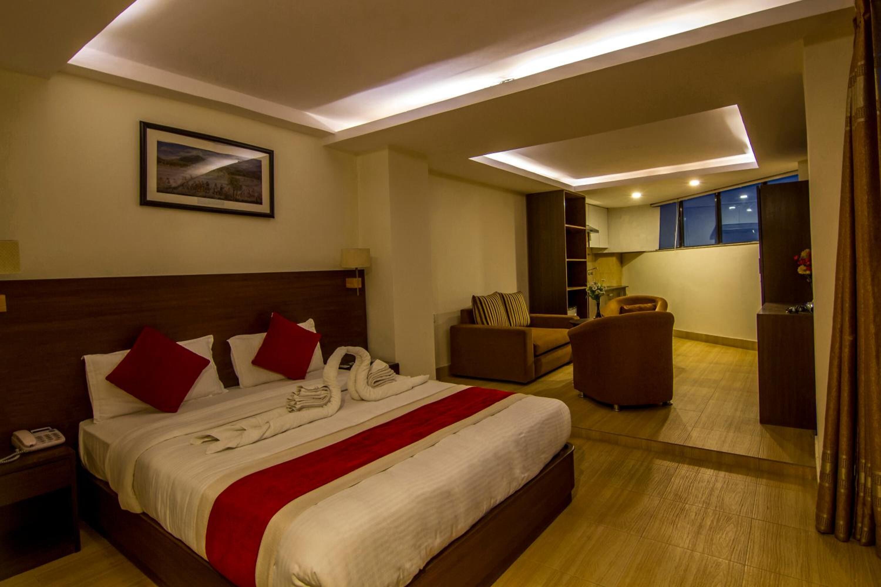 In-room safe, desk, laptop workspace, soundproofing