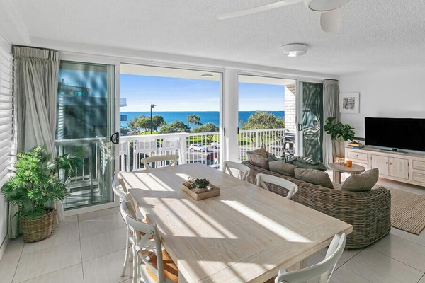 Deluxe 3 Bedroom Ocean View Apartment | Living area | Flat-screen TV, DVD player