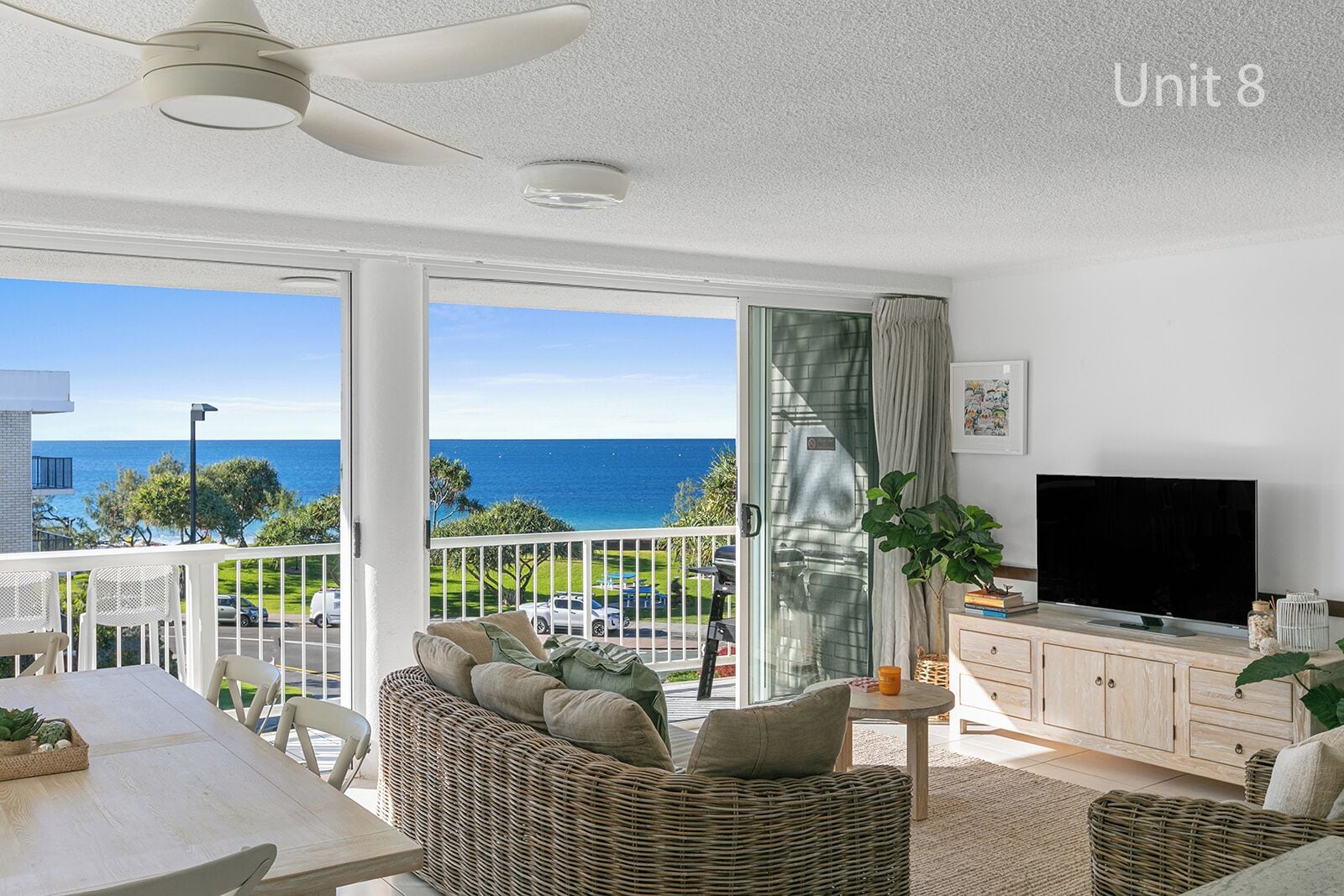 Deluxe 3 Bedroom Ocean View Apartment | Living area | Flat-screen TV, DVD player