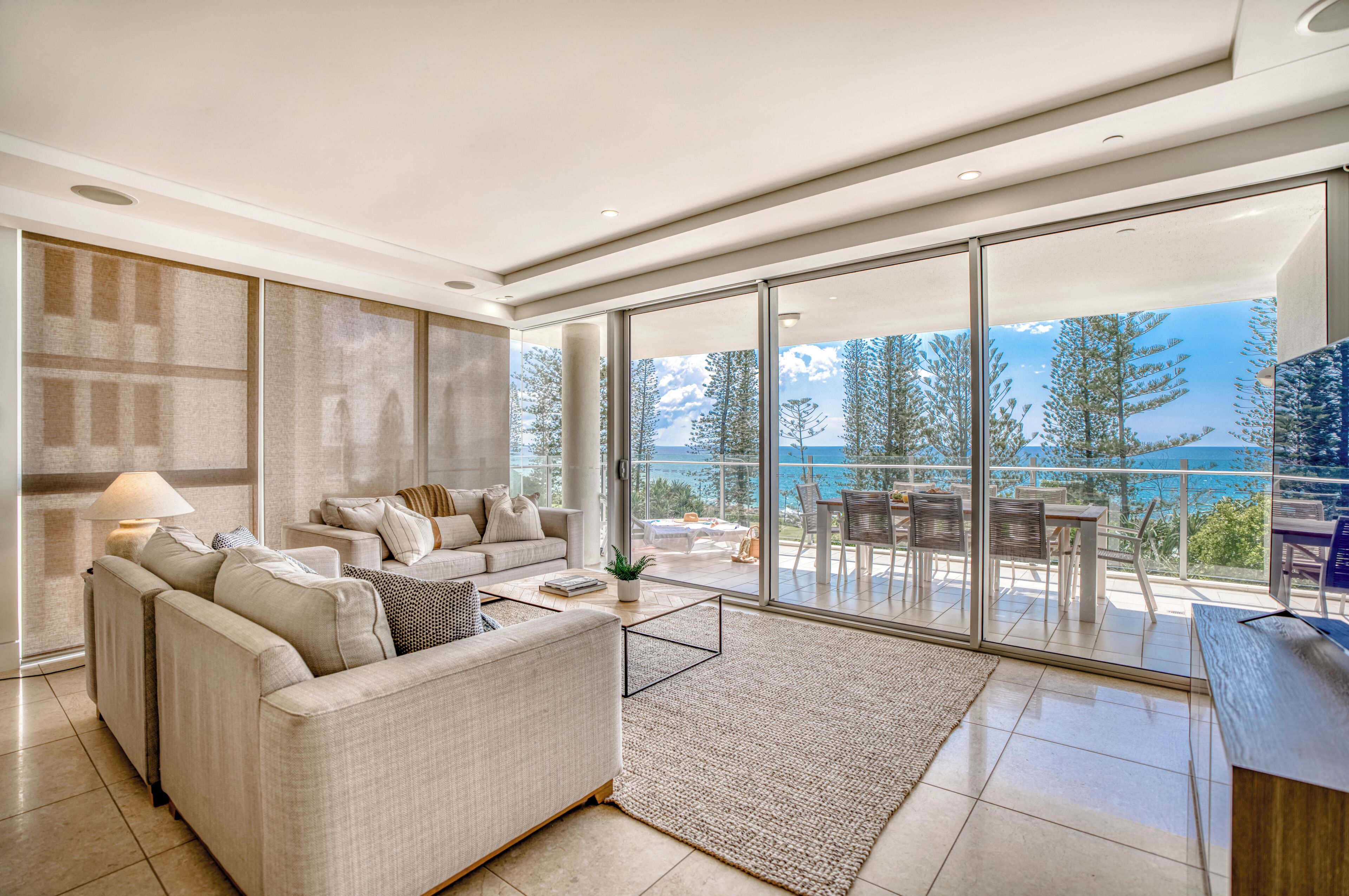 3 Bedroom Deluxe Apartment | Living area | Flat-screen TV, DVD player