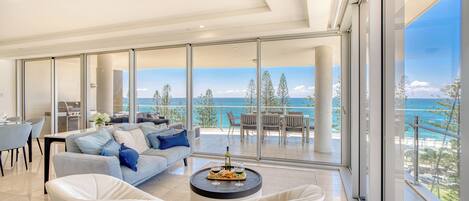 3 Bedroom Luxe Apartment | Living area | Flat-screen TV, DVD player