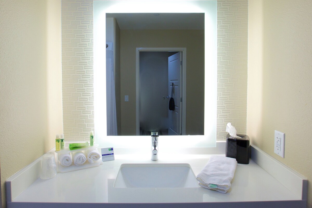 Standard Room, 1 King Bed, Accessible (Roll-In Shower) | Desk, iron/ironing board, free WiFi, bed sheets