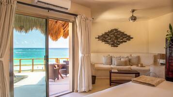 Penthouse, alberca privada, vista al océano (Master) | Ropa de cama de alta calidad y minibar