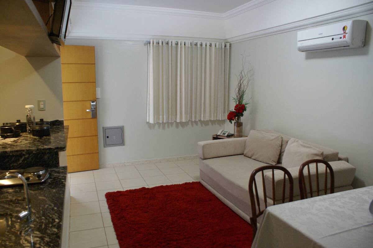 flat | living room | 26-inch lcd tv with cable channels