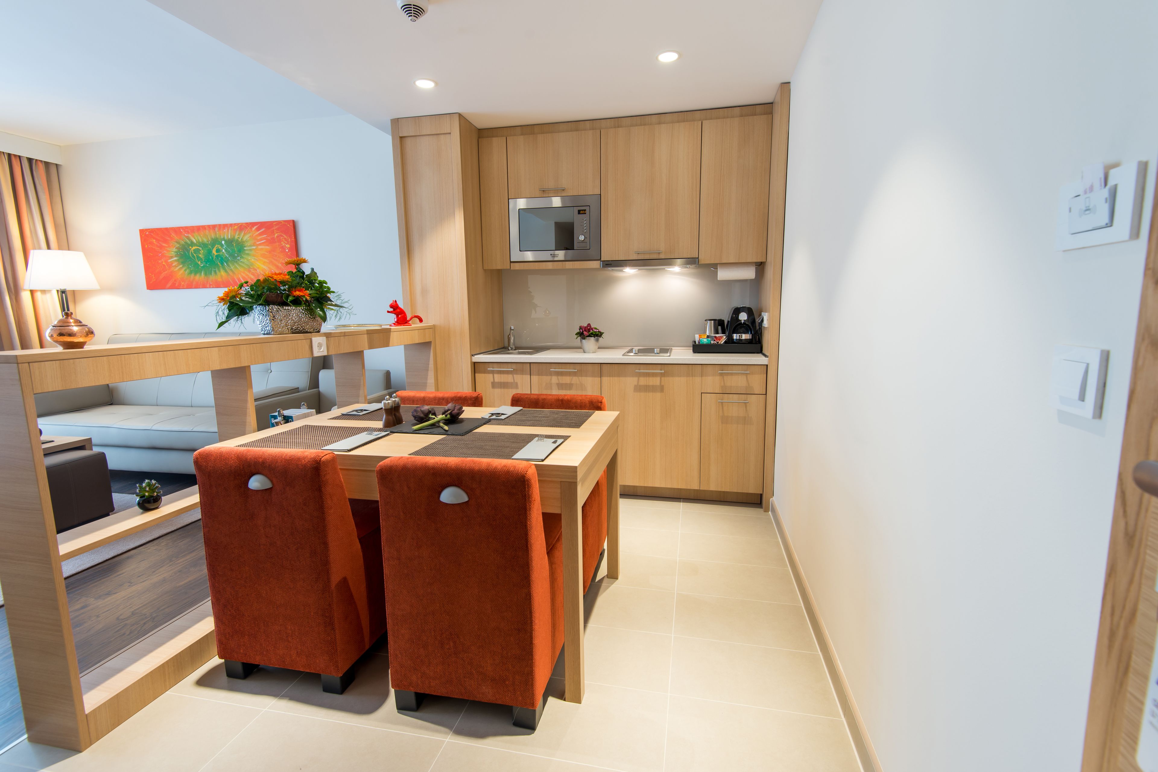 suite, 1 bedroom, city view | private kitchenette | fridge, microwave, stovetop, dishwasher