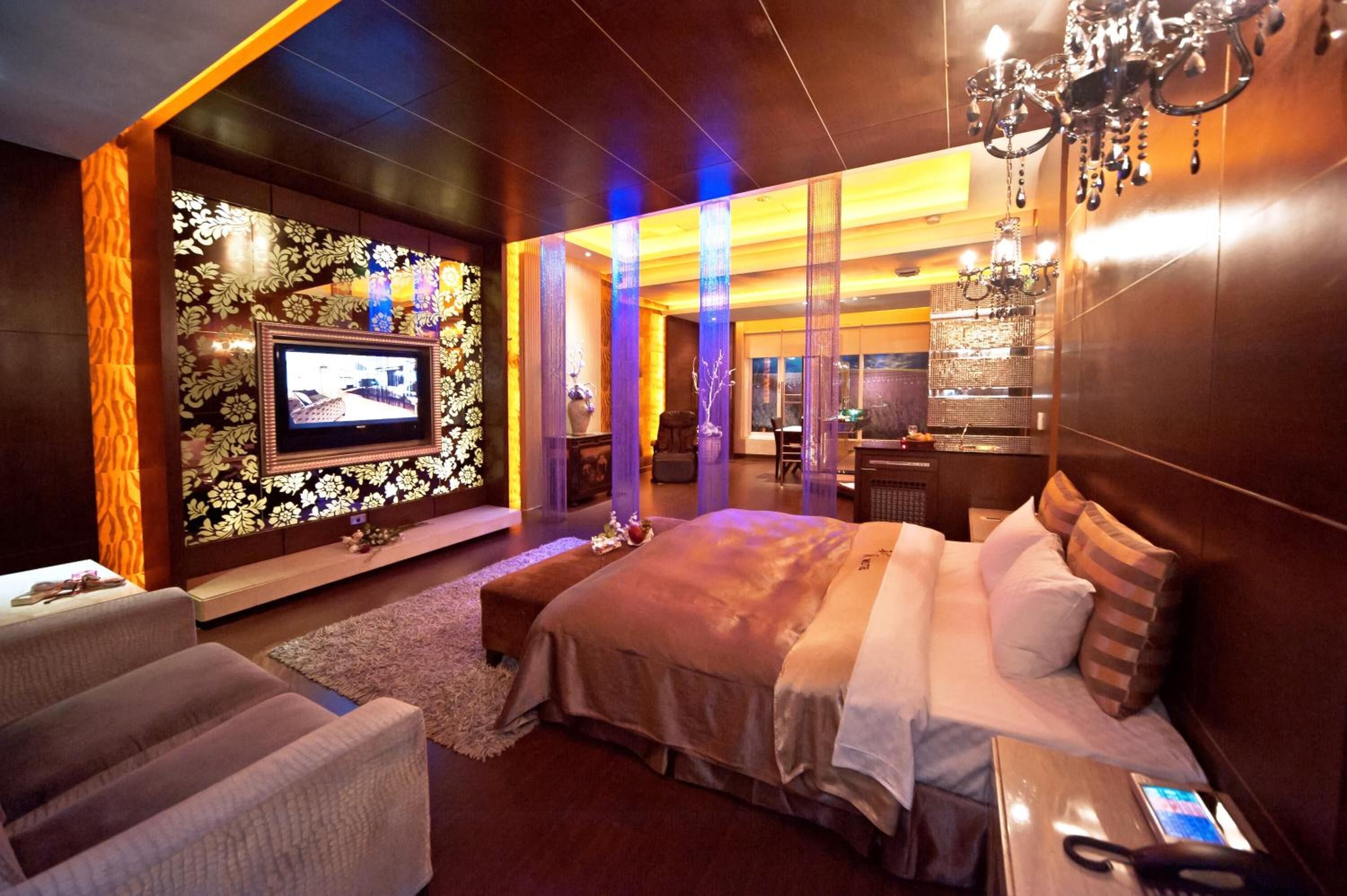 Premium bedding, down comforters, blackout drapes, soundproofing