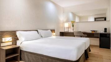 Hypo-allergenic bedding, in-room safe, desk, laptop workspace