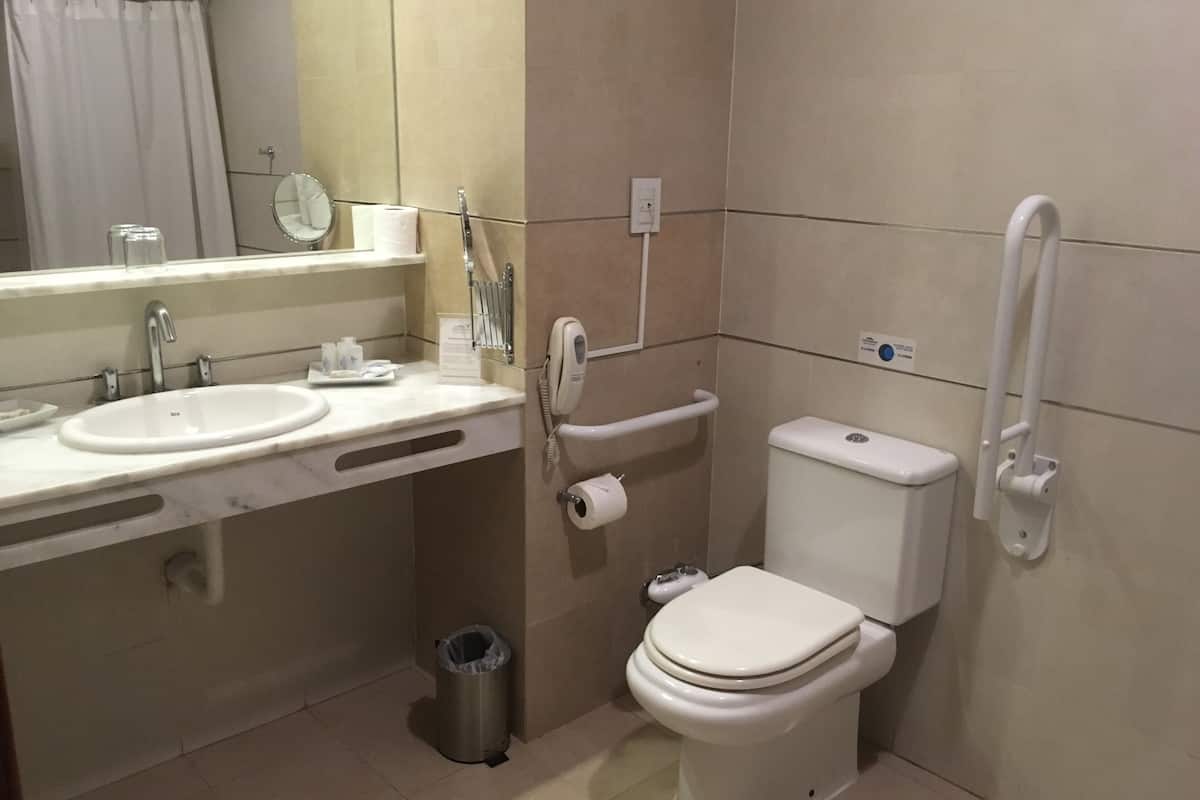 room, 1 double bed, accessible, non smoking | bathroom | shower, rainfall showerhead, free toiletries, hair dryer