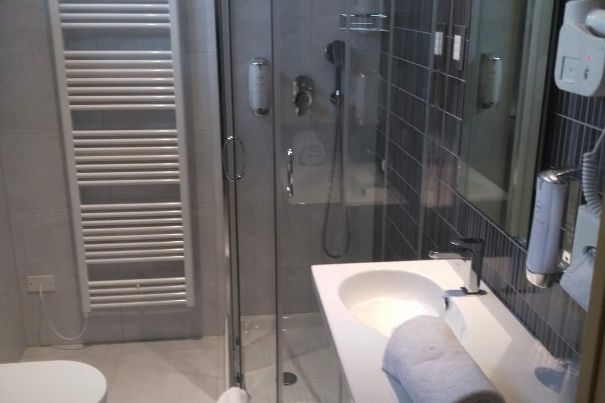 shower, free toiletries, hair dryer, slippers