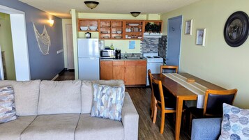 Signature Suite, 1 King Bed with Sofa bed, Balcony, Ocean View (King Suite (0 Pet - Adult Only)) | Private kitchen | Full-size fridge, microwave, oven, stovetop