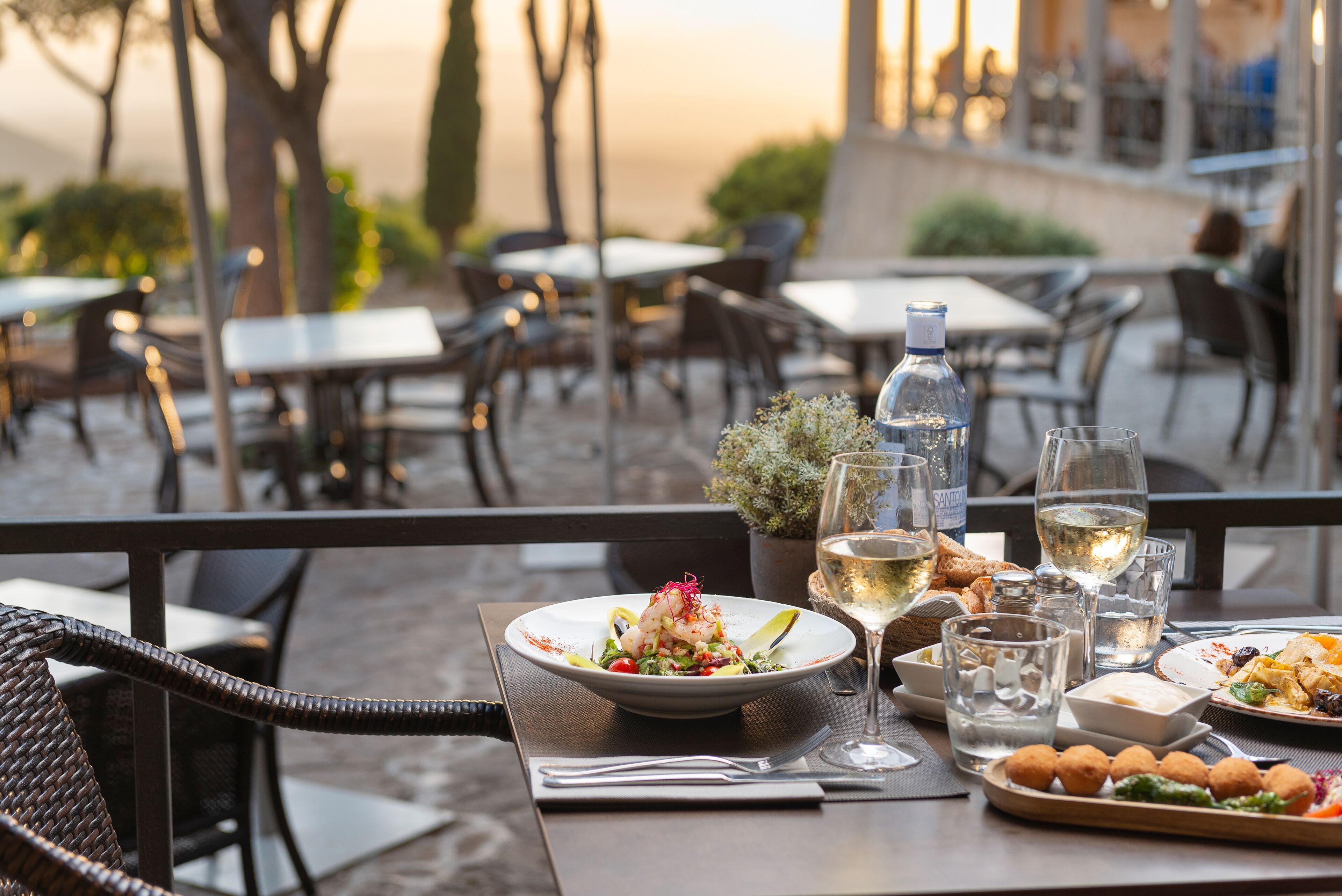 Breakfast, lunch, dinner served; Mediterranean cuisine, ocean views 